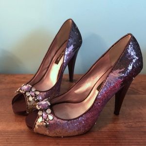 Purple Ombré Sequin Heels !! Prom !!